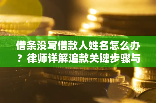 北京借条没写借款人姓名怎么办？律师详解追款关键步骤与证据链构建